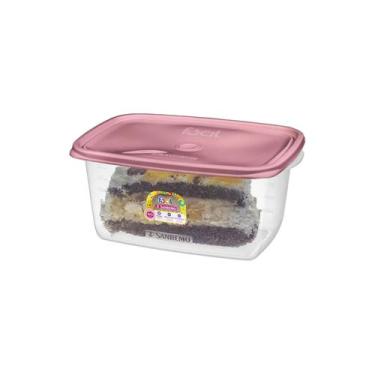 Imagem de Pote Retangular Fácil Rosa 1400ml - Sanremo, Rosa