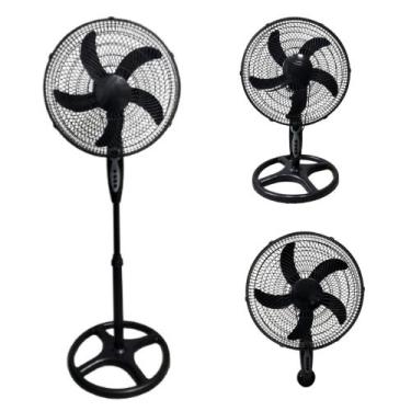 Imagem de Ventilador 3 em 1 Turbo Super Power Diâmetro 40cm Preto Slim - TURBPLA