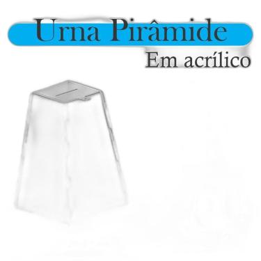 Imagem de Urna Acrílico Sorteio Caixa Sugestões Pirâmide Cofre 30X20Cm