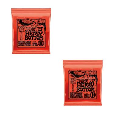 Imagem de Kit 2 Encordoamento Para Guitarra 010 Slinky Níquel Ernie Ball Top Heavy