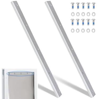 Imagem de 2 peças de suporte de substituição grande de metal compatível com abas de substituição de porta de cachorro PetSafe PAC11-11039 - fácil instalação com arruelas e parafusos planos de aço inoxidável 304