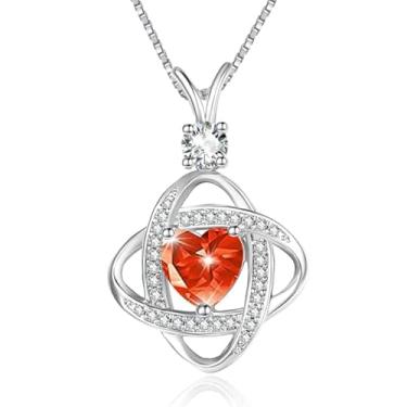 Imagem de HeartMelody Colar infinito feminino banhado a ouro branco 14 K 18 K delicado coração pingente de pedra do mês de nascimento, colar diário, aniversário, presente de aniversário para esposa e mãe