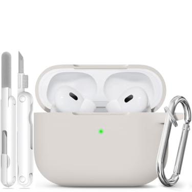 Imagem de Capa para Airpods Pro 3 (2025), capa de silicone macio para Apple AirPods Pro 3ª geração, capa com limpeza e chaveiro, à prova de choque e proteção antiarranhões