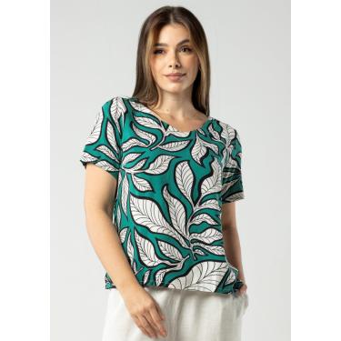 Imagem de Blusa Pau a Pique Viscose Estampada Verde