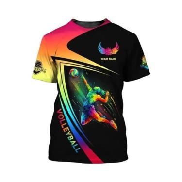 Imagem de Camiseta De Voleibol Unissex Oversized Personalizada Com Nome Presente
