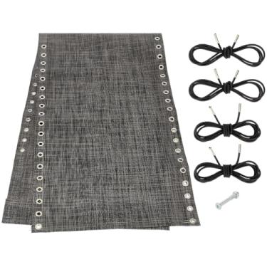 Imagem de GORGECRAFT Cadeira de substituição de 43 cm de largura com gravidade zero, tecido cinza Terslin, tecido de reparo de cadeiras reclináveis com cordas elásticas e parafusos, kit de acessórios para