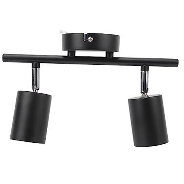 Imagem de Garosa Kit de Luz de Trilho LED Com 2 Cabeças Giratórias Em 90 Graus, Luzes de Teto Pretas Foscas Modernas Iluminação de Trilho Ajustável Com Base de Lâmpada GU10 para Quarto, Cozinha, Banheiro,