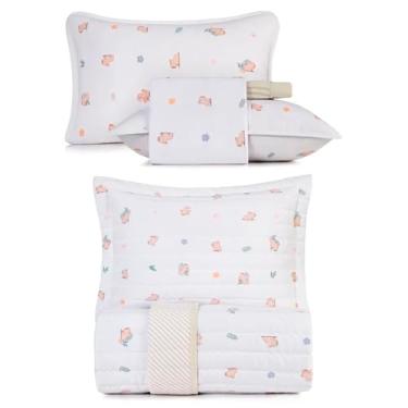 Imagem de Kit Colcha e Lençol Solteiro Infantil Mundo Kids Malha Fio Penteado Altenburg Cama 100% Algodão 4 Peças (Capi)