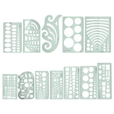 Imagem de Conjunto de réguas de 12 peças Réguas de classificação em formato de curva para desenhos de padrões de costura Modelo de desenho Plástico de alta qualidade Leve Durável Ferramenta