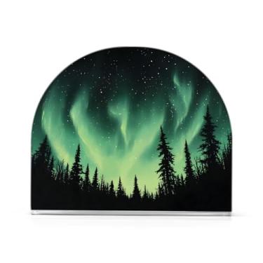 Imagem de CEBUGI Porta-guardanapos para mesas porta-guardanapos de acrílico Aurora Boreal Porta-guardanapos de papel para decoração de cozinha e festa de jantar