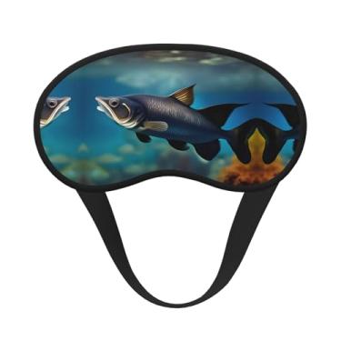 Imagem de Máscara de dormir blecaute com estampa de peixe-gato subaquático, máscara para os olhos, leve, macia, para dormir, meditação, viagem, ioga