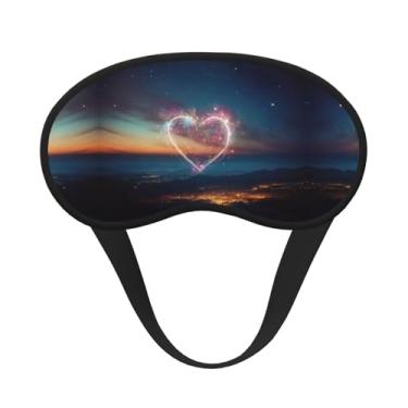 Imagem de Máscara de dormir blackout com estampa de coração estrela cadente, máscara para os olhos, leve, macia, para dormir, meditação, viagem, ioga