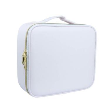 Imagem de Maleta de Maquiagem Necessaire com Divisórias Espelho LED - Genérico, 