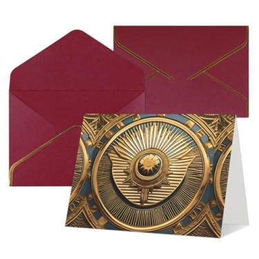 Imagem de Sun Old Egyptian Timeless Grace Print Cartões comemorativos para todas as ocasiões, convites de festa de aniversário de casamento, 12,7 x 15,2 cm