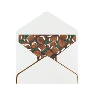 Imagem de SKKNT Cartões de felicitações com estampa verde futebol para todas as ocasiões, convites de festa de aniversário de casamento, 12,7 x 15,2 cm