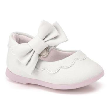 Imagem de Sapatilha Bebê Menina Batizado Branco/Rosa Princesa - Klin-Feminino