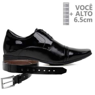 Imagem de Sapato Com Salto Interno Jota Pe Preto Vz Air + Cinto 79600-Masculino
