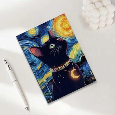 Imagem de Caderno de gato, caderno A5 para anotações de escritório, agenda de 21 x 14,7 cm, agenda de viagem, presentes para amantes de gatos-6