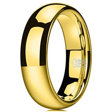 Imagem de Anel de casamento de tungstênio de 8 mm 3 chaves 1 mm 2 mm 4 mm 6 mm 8 mm para mulheres banhado a ouro banhado a ouro polido