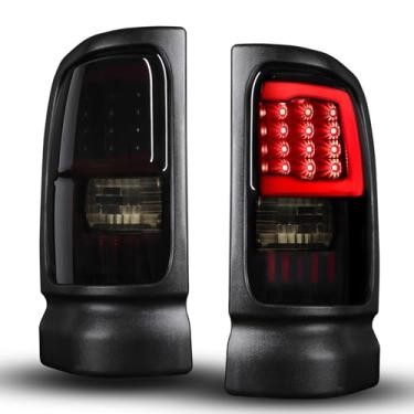 Imagem de MAYELLO Par de luzes traseiras de LED pretas sem lâmpadas compatíveis com Dodge Ram 1500, 1994-2002 Ram 2500 3500 1994-2000 lâmpadas traseiras, lado do motorista e do passageiro