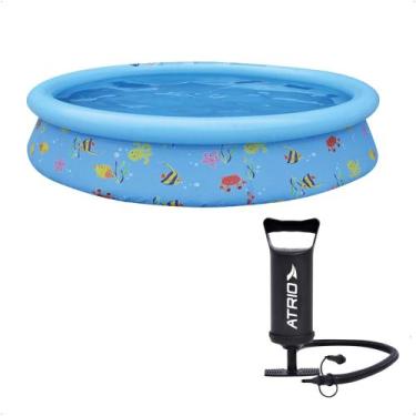 Imagem de COMP Kit Piscina Inflável Infantil 1.000 Litros Estampa Divertida PVC 