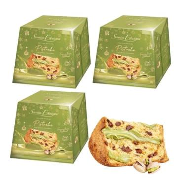 Imagem de 3 Panetone Recheado Brigadeiro Pistache Santa Edwiges 500g