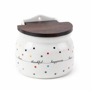 Imagem de Saleiro Mini Dots Porcelana Redondo Decorado