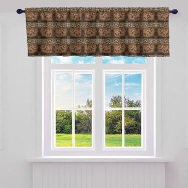 Imagem de jejeloiu 1 painel de 132 cm x 30 cm com tema de pesca de caça para sala de estar, quarto, banheiro, cabana, casa de fazenda, tratamento de janela, folhas vintage