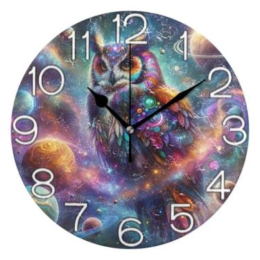 Imagem de GAIGEO Número do relógio branco com relógio de parede decorativo Kedu analógico quarto cozinha relógio divertido alimentado por bateria, decoração de parede de meados do século sala de estar, 25 cm