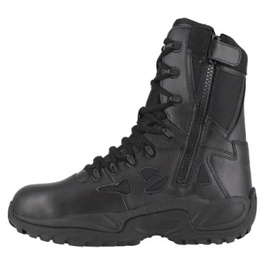 Imagem de Reebok Bota masculina Work Rapid Response RB Safety Toe de 20 cm com zíper lateral militar e tática, Preto, 4
