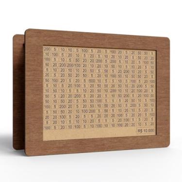 Imagem de Cofre Desafio 10 Mil Mdf Guardar Dinheiro Porta Moedas Caixa De Dinheiro(MARROM)