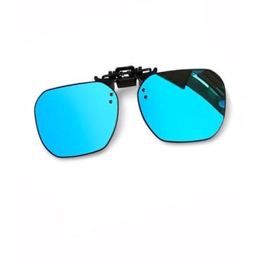 Imagem de Clip on Óculos de sol feminino masculino flip up óculos de sol modernos óculos escuros bonitos SY6174, Lente espelhada azul