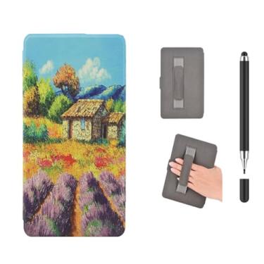 Imagem de Akacy Capa fina e leve com estampa pintada com alça de pulso para Kindle Paperwhite 6.0 (Geração 2022/2024, números de modelo C2V2L3 e RS23CV), capa à prova d'água Wake/Sleep (26)