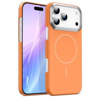 Imagem de Capa magnética fosca em policarbonato para iPhone 17 Pro, 16, 15, 14, 13, 12, 11 Plus e Pro Max, na cor laranja. Também compatível com iPhone 17 Air.
