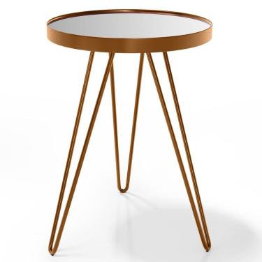 Imagem de Mesa Apoio Lateral Carisma Aço Cobre - Salas