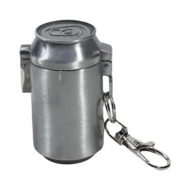 Imagem de Mini Cinzeiro Portátil De Metal Com Tampa E Chaveiro Para Viagens Ao A