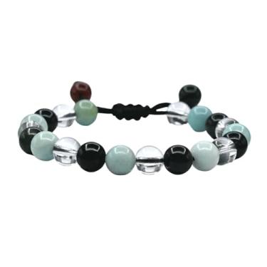 Imagem de Pulseira de humor de pedra preciosa deslumbrante - conjunto de pulseiras de pedra vulcânica, um presente que ajuda a acalmar, aliviar a ansiedade e reduzir o estresse, one size, Resina, labradorita