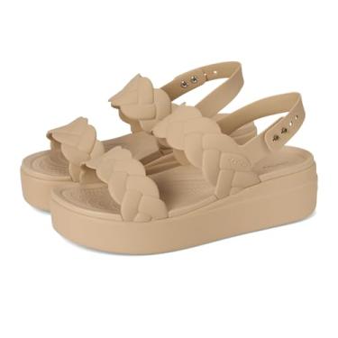 Imagem de Crocs Sandálias femininas de tecido Brooklyn com plataforma, Chai, 38