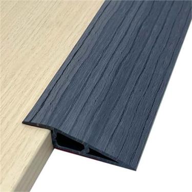 Imagem de Tira autoadesiva de transição de piso de 2 m, tira de acabamento de PVC para carpete e borda de piso, transições de limiar de PVC adequadas para altura limite de 0,47 ~ 1,5 cm (grão de madeira cinza