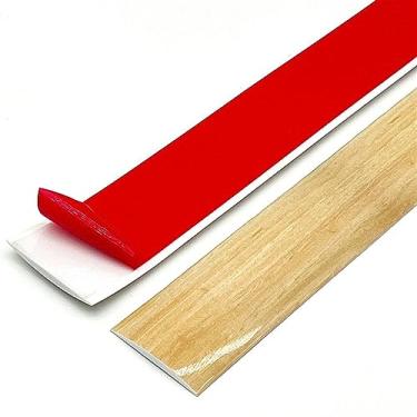 Imagem de GQQGSHOP Tiras de cobertura de piso de 1 m, tiras de transição de piso, barras de limite, tiras de união de piso de perfil de transição de PVC autoadesivas, tira divisória de porta, divisor de piso