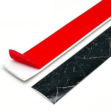 Imagem de GQQGSHOP Tiras de cobertura de piso de 1 m, tiras de transição de piso, barras de limite, tiras de união de piso de perfil de transição de PVC autoadesivas, tira divisória de porta, divisor de piso