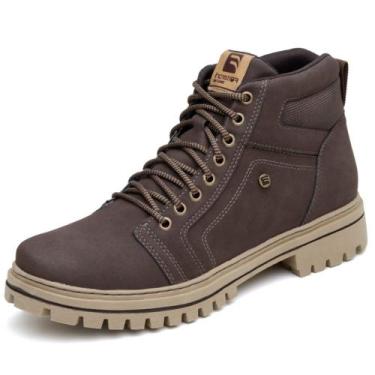 Imagem de Bota Coturno Adventure Tratorada Motoqueiro Masculina Cadarço Cano Med