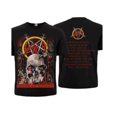 Imagem de Camiseta Unissex Preta Slayer South of Heaven 1988 Thrash Metal Heavy 