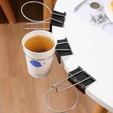 Imagem de Suporte de copo de mesa organizador de clipe com gancho para escritório - 11 cm C x 7 cm L