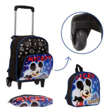 Imagem de Mochila Escolar Masculina de Rodinhas Com Lancheira Mickey - TOYS 2U