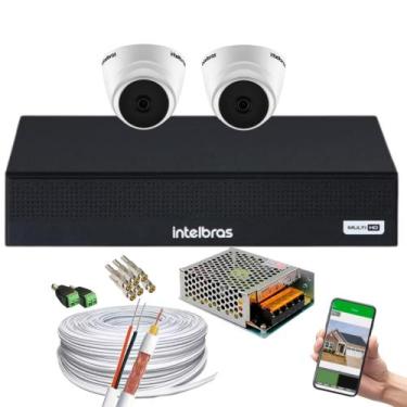 Imagem de Kit 2 Câmera 1220D mic intelbras Com Áudio dvr 1004-c S/hd