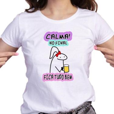 Imagem de 1 Camiseta Bonequinho Flork Meme Calma no Final fica tudo Bem Camisa D