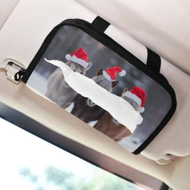Imagem de SEHANY Suporte de lenços de carro Majestic Horse, caixa de lenços para carro, viseira solar, porta-guardanapos retangular, dispensador de máscara de carro, caixa de lenços de papel para automóveis
