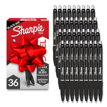 Imagem de Sharpie S-Gel canetas de desenho, tinta de gel para escrever no diário, colorir, ponta média (0,7 mm), caneta de tinta preta, 216 unidades, pacote com 6