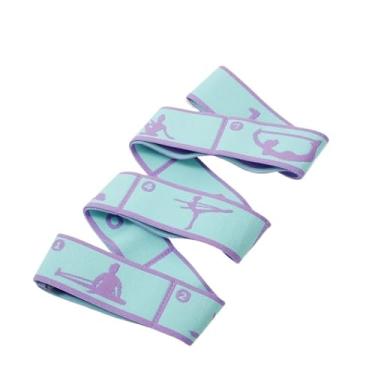 Imagem de Faixas elásticas de resistência à ioga com várias seções para adultos, treinamento de dança, academia, casa, pilates, exercício, alça de puxar, cinto esportivo (azul)